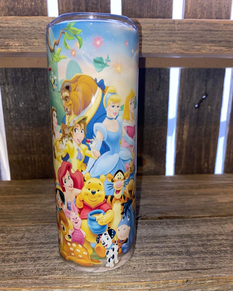 Disney Mickey Mouse 20oz Skinny Stainless Steel Tumbler With Lid & Straw -  NEW
