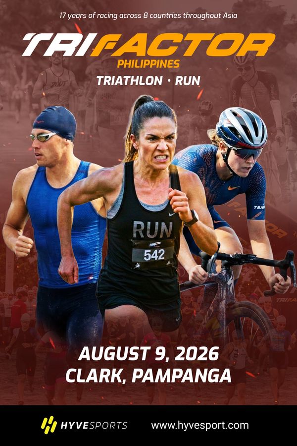 TriFactor Philippines triathlon and run event on August 9, 2026 in Clark, Pampanga.