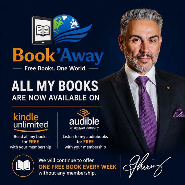 Man promotes free books on Kindle and Audible through Book'Away service.
