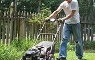 Man mowing the lawn