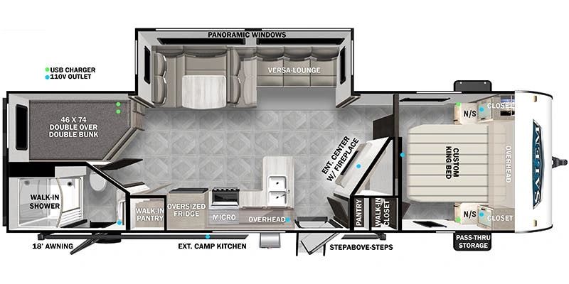 2023 Forest River Salem Platinum 34' Bunkhouse Camper for Rent