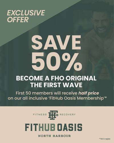 Exclusive 50% off offer for FitHub Oasis membership.