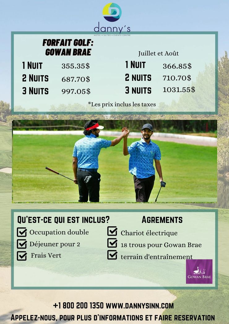 Forfait Golf chez Danny's Hôtel