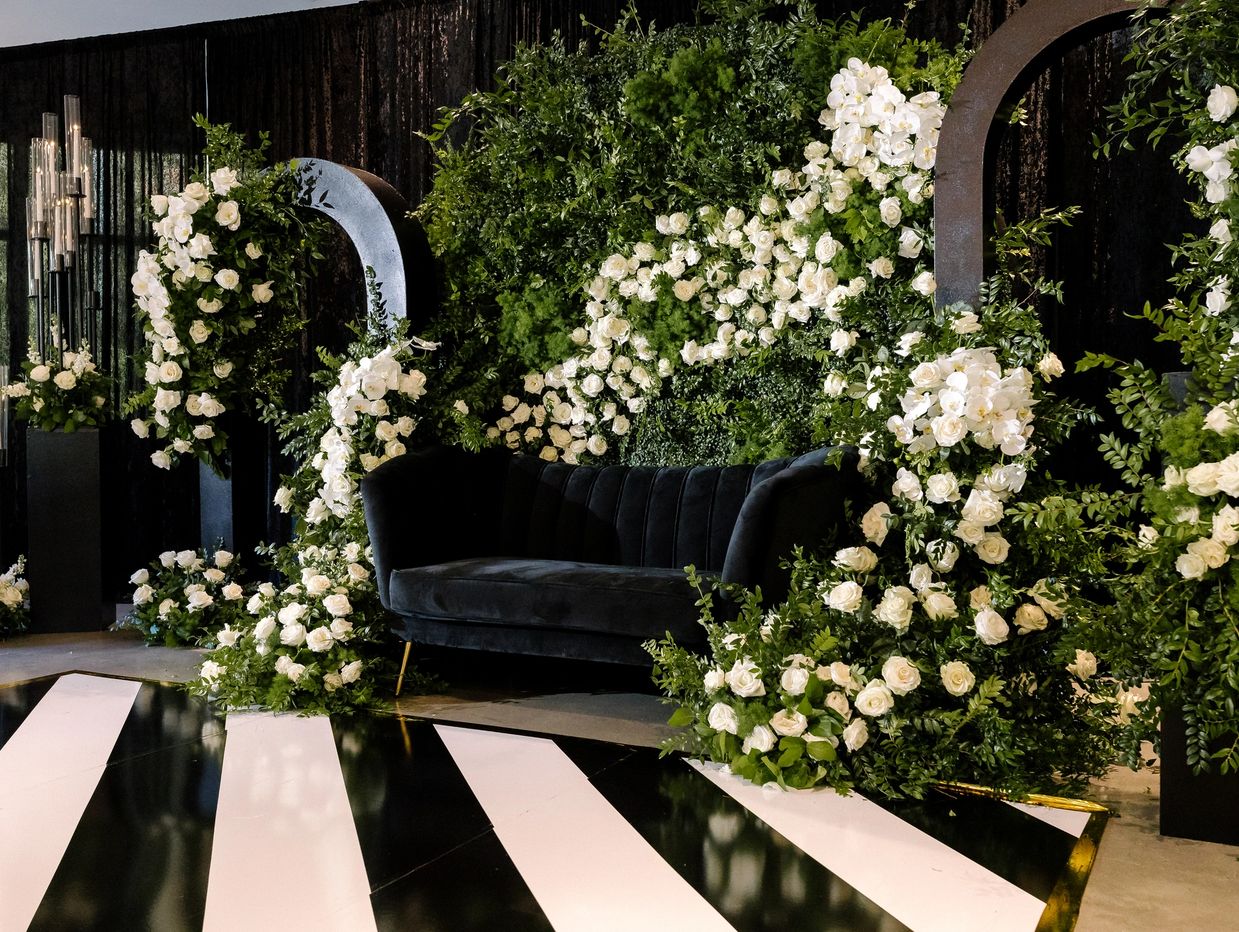Step into sophistication with this stunning black and white lounge installation designed by Nika Lux