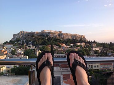 a pair of black sandals