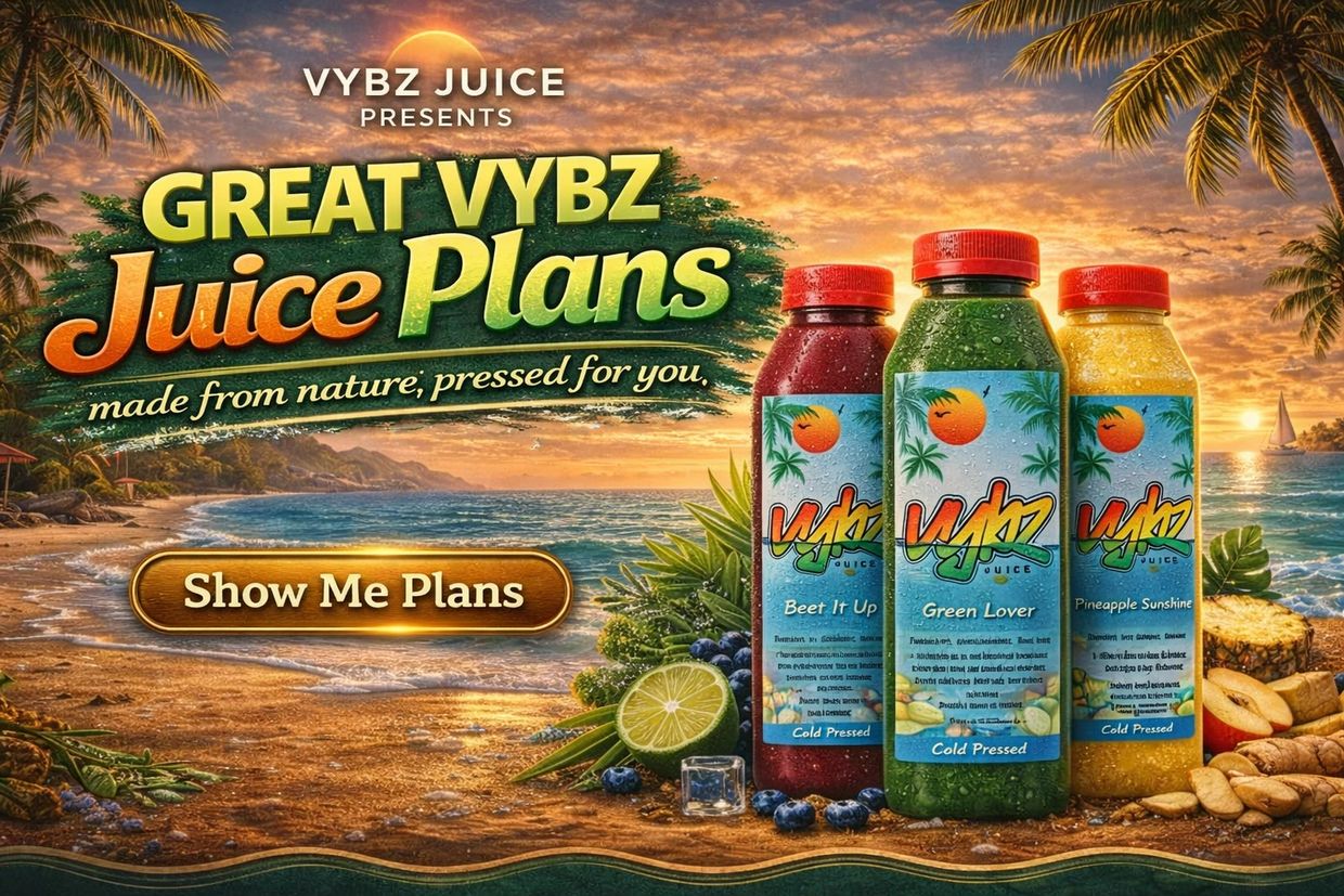 Vybz Juice Green Lover, Beet It Up, and Pineapple Sunshine bottles. Cleanse promotional. Martinsburg