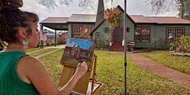 Studio Wildflower Owner and Artist Alexa Berrong at the Frostproof Historical Home and Art Tour 