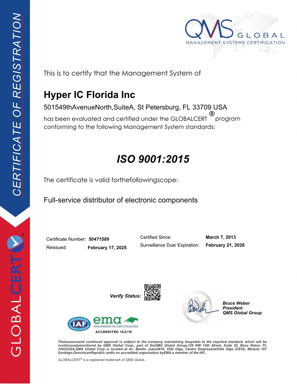 QMS ISO 9001:2015 Certification