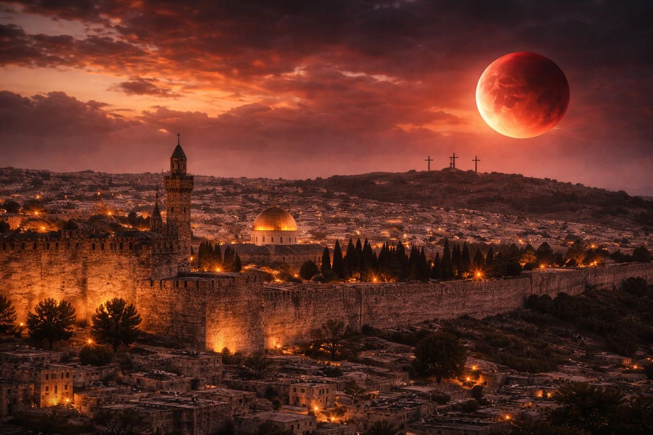 The Blood Moon Over Jerusalem