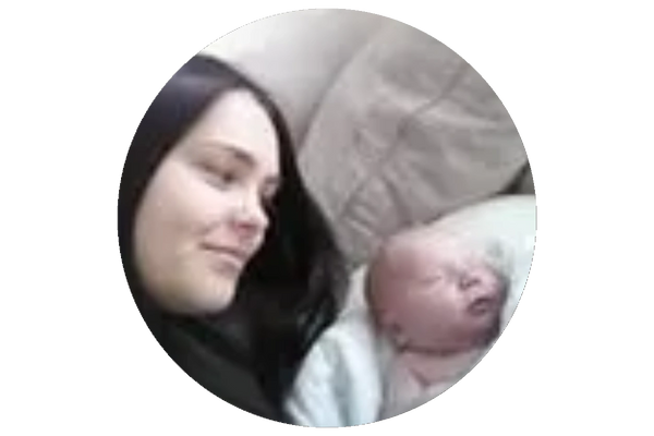 Tanya and doula baby relaxing together