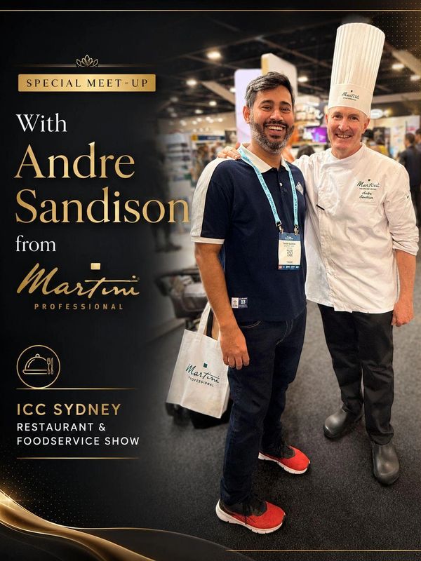 50three Cafe team meeting industry professional Andre Sandison at the ICC Sydney Restaurant and Food