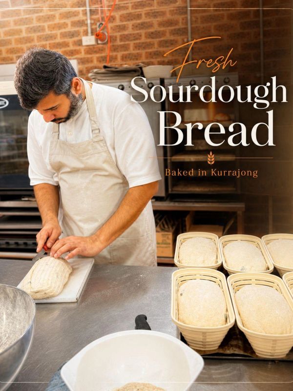 Fresh sourdough bread prepared and baked in-house at 50three Café in Kurrajong Village