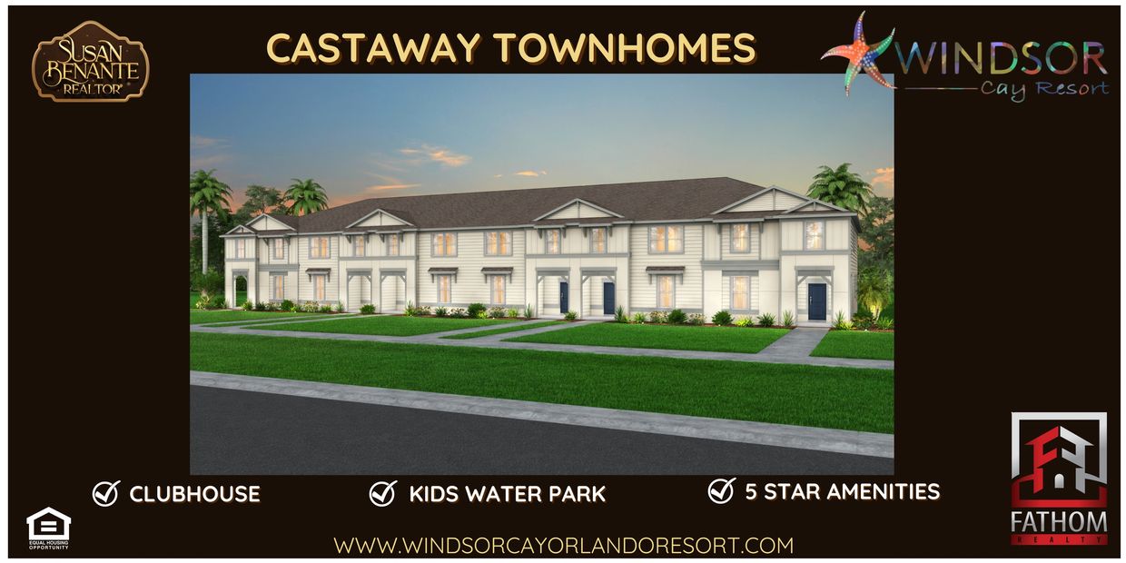 Windsor Cay Resort Orlando FL Castaway 5 bed townhomes for sale. Short term rental properties. 