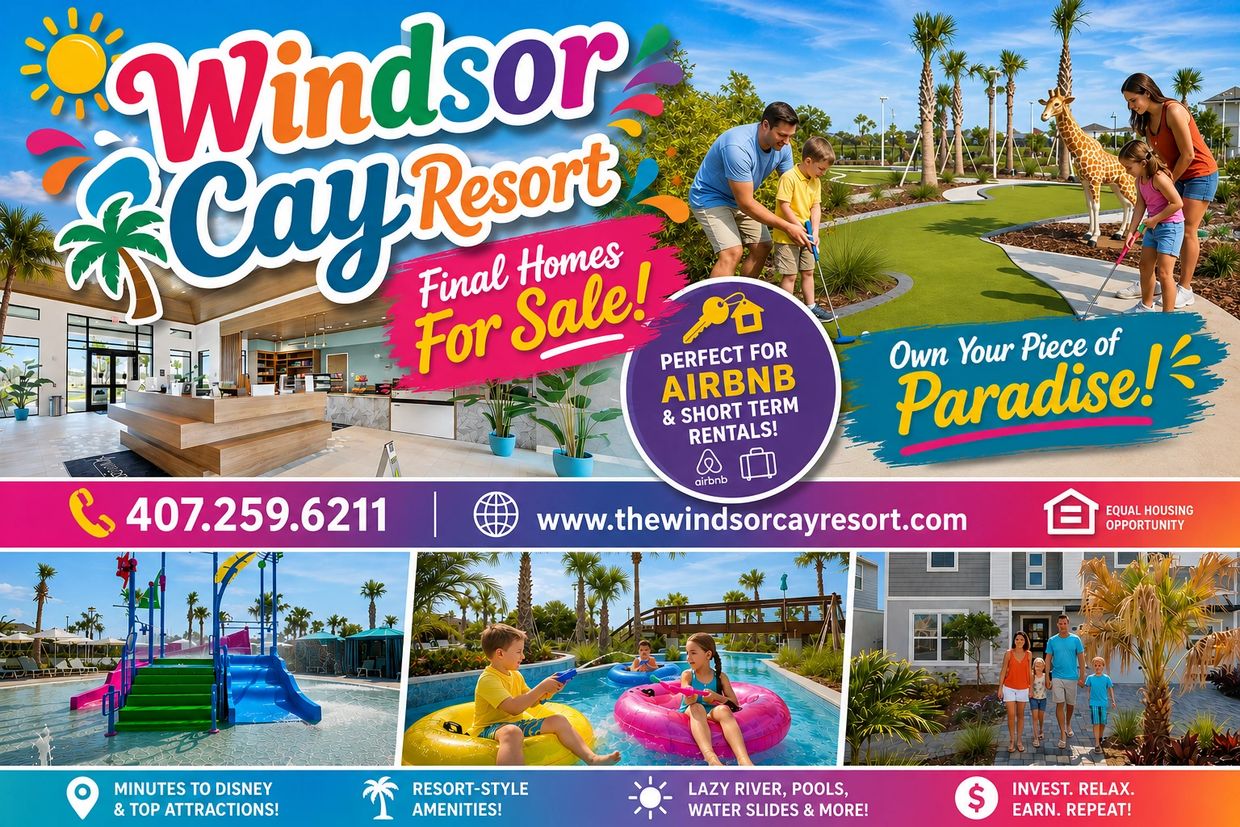 Windsor Cay Resort final homes for sale - Call 407.259.6211