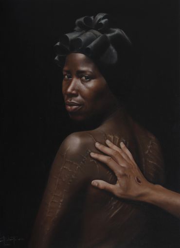 Saint Backhita. Oil on linen. 
