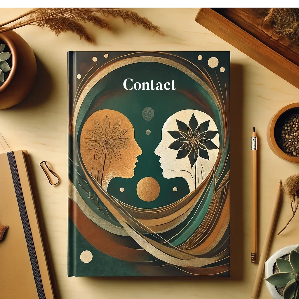 Abstract artwork of two interconnected faces with floral designs, symbolising relational psychothera