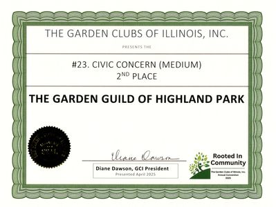 2nd place award for Civic Concern