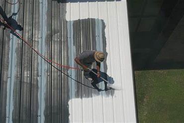 Metal Roof Restoration with liquid flashing compound and top coat