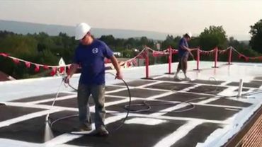 Silicone Roof Coating with 2 coat flashing system