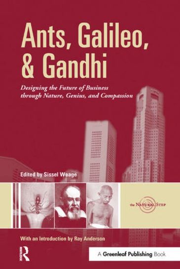 Book cover of 'Ants, Galileo, &amp; Gandhi' on business and compassion.