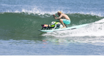 Sugar Kiwi and Titi, Surfing Malibu Beach, California. 2018. Puffy Puppy was just a dream,. 