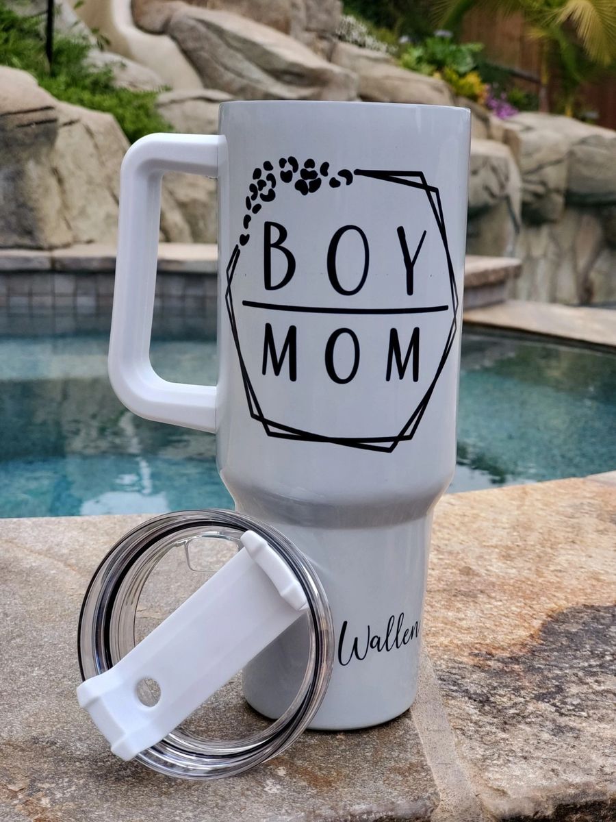 boy mom tumbler, boy mom cup, boy mom coffee tumbler