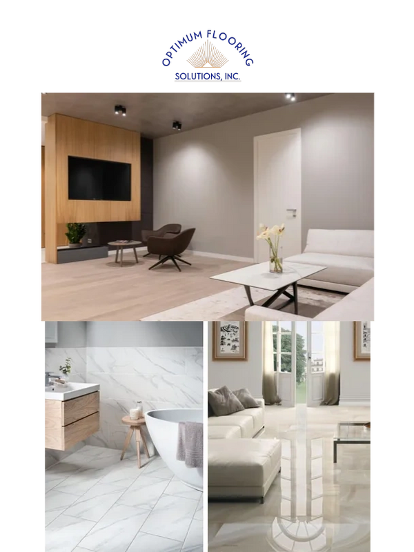 Modern interiors showcasing stylish flooring in living and bathroom areas.