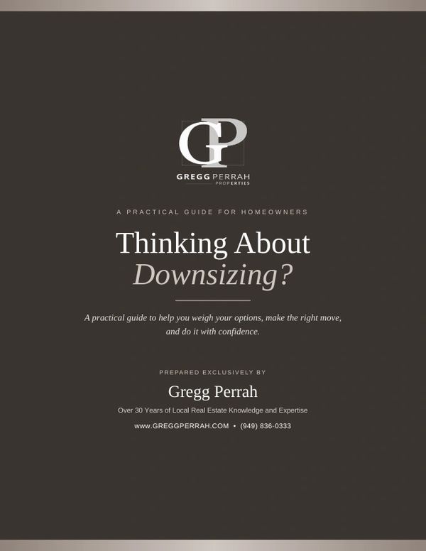 Guide for homeowners considering downsizing by Gregg Perrah.