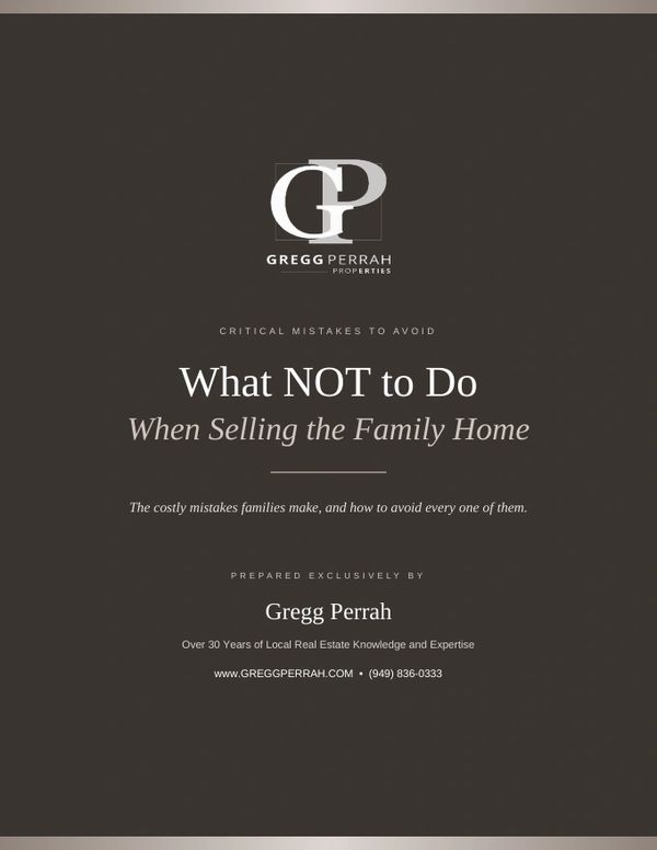 Guide on selling family homes by Gregg Perrah.