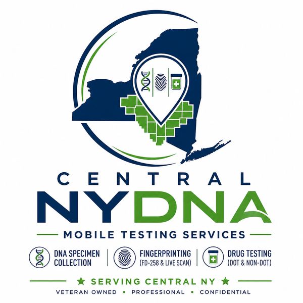 Logo for Central NY DNA mobile testing services specializing in DNA, fingerprinting, and drug testing.