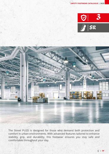 Modern warehouse interior with stacked boxes and industrial lighting.