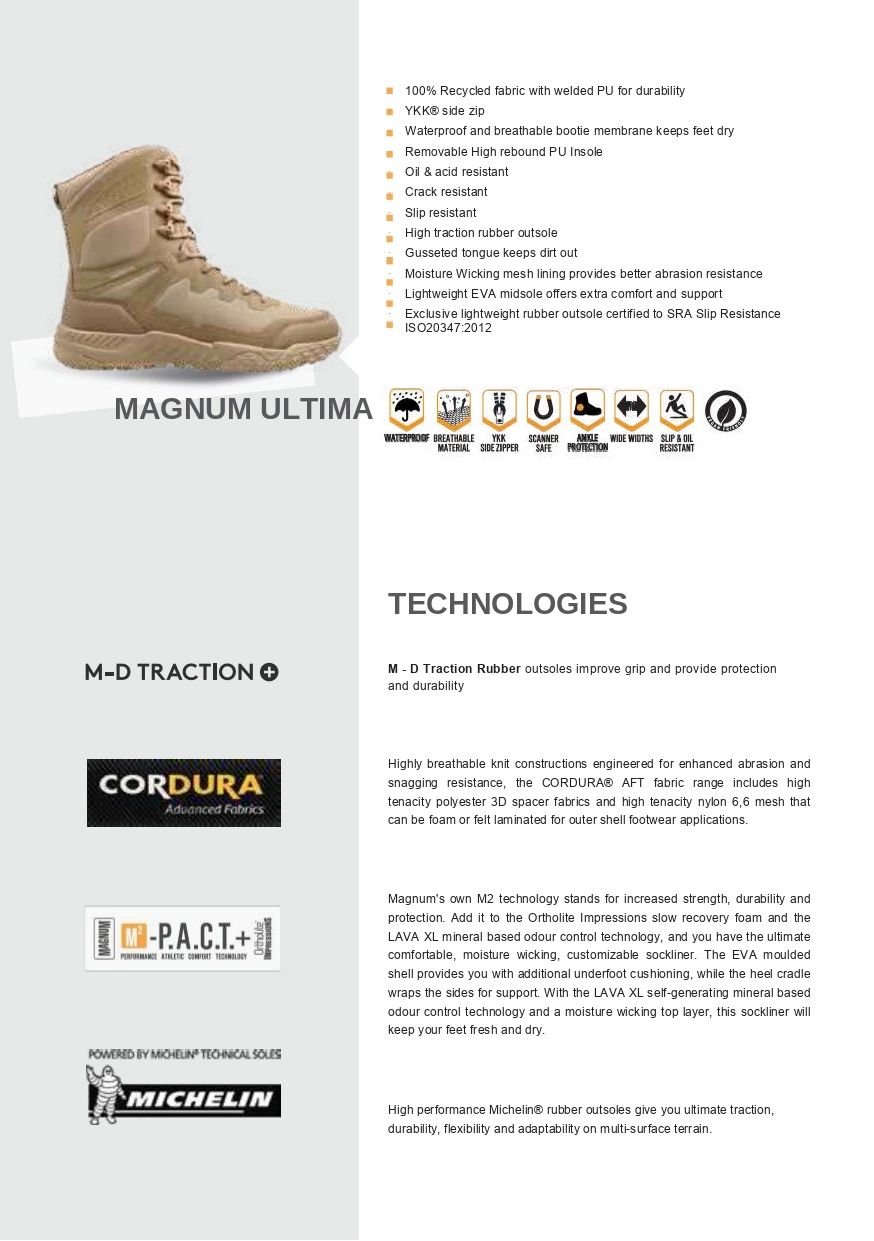 Magnum Ultima tactical boot with high durability and advanced grip technologies.