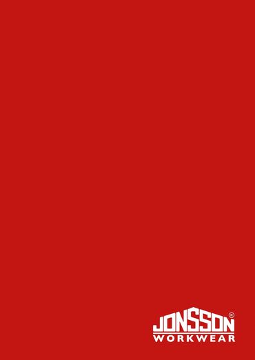 Red background with Jonsson Workwear logo at the bottom right.