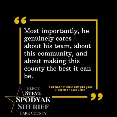 Quote praising Steve Spodyak's genuine care for his team and community.