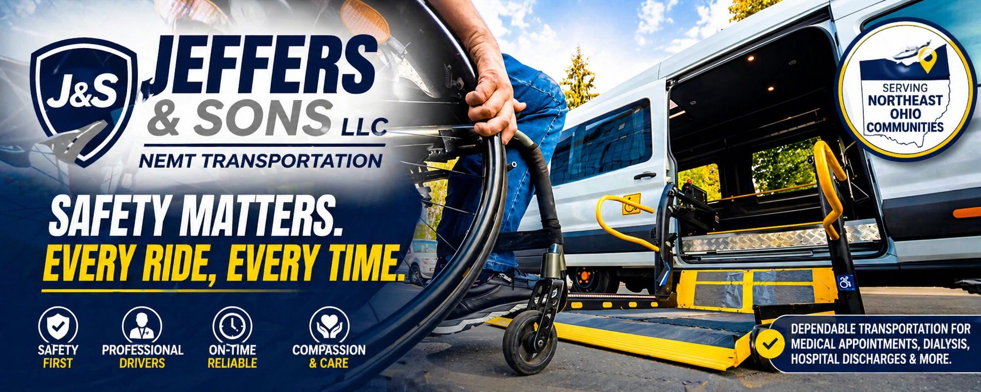 Jeffers & Sons LLC offers safe, reliable NEMT transportation with professional drivers and compassionate care.