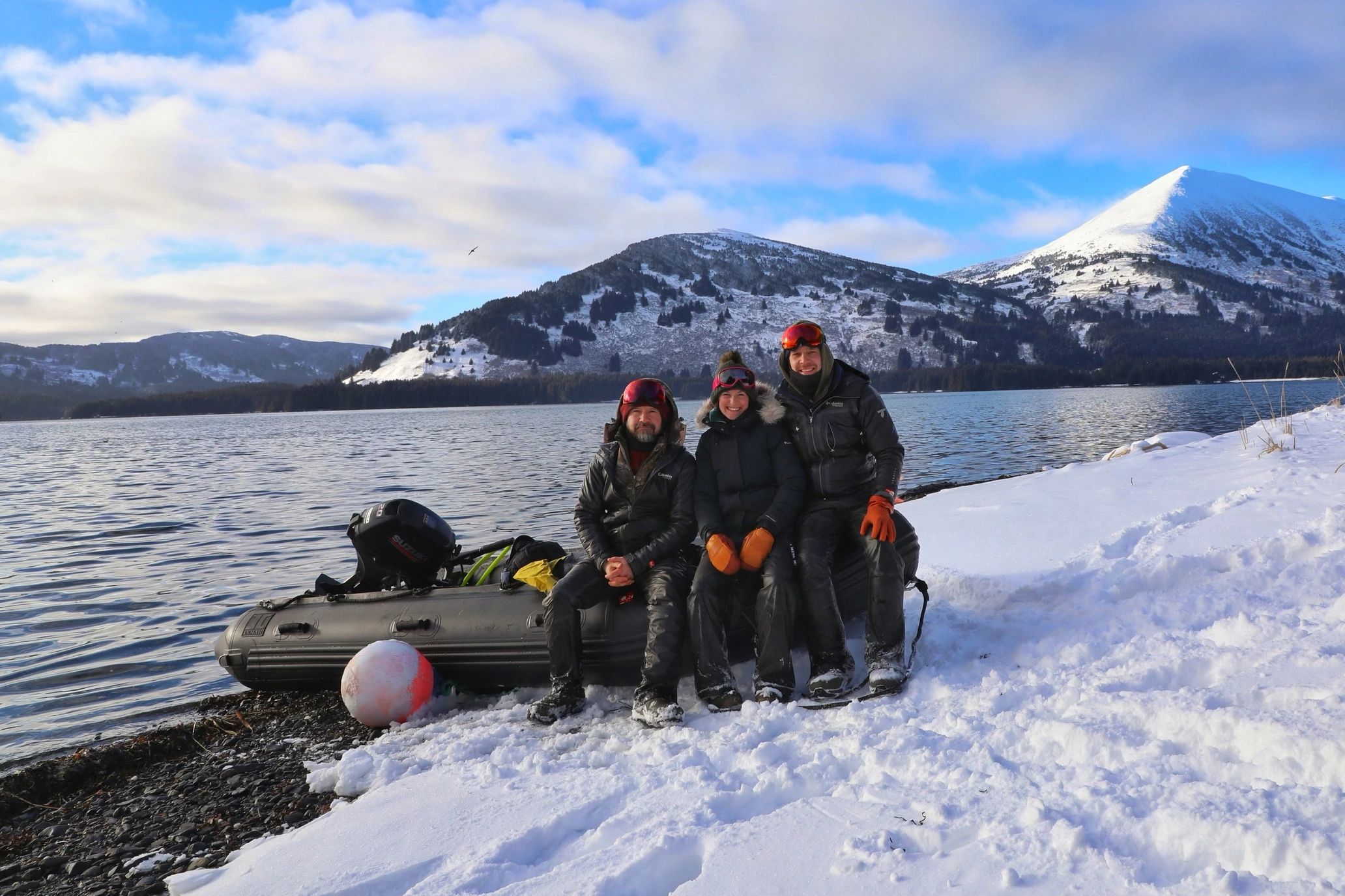 From left to right: Tim, Heather, Matt on a remote Alaska Wildlife viewing trip. 