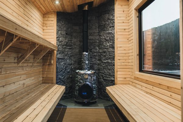 A little peak inside our Aialik Mobile Sauna