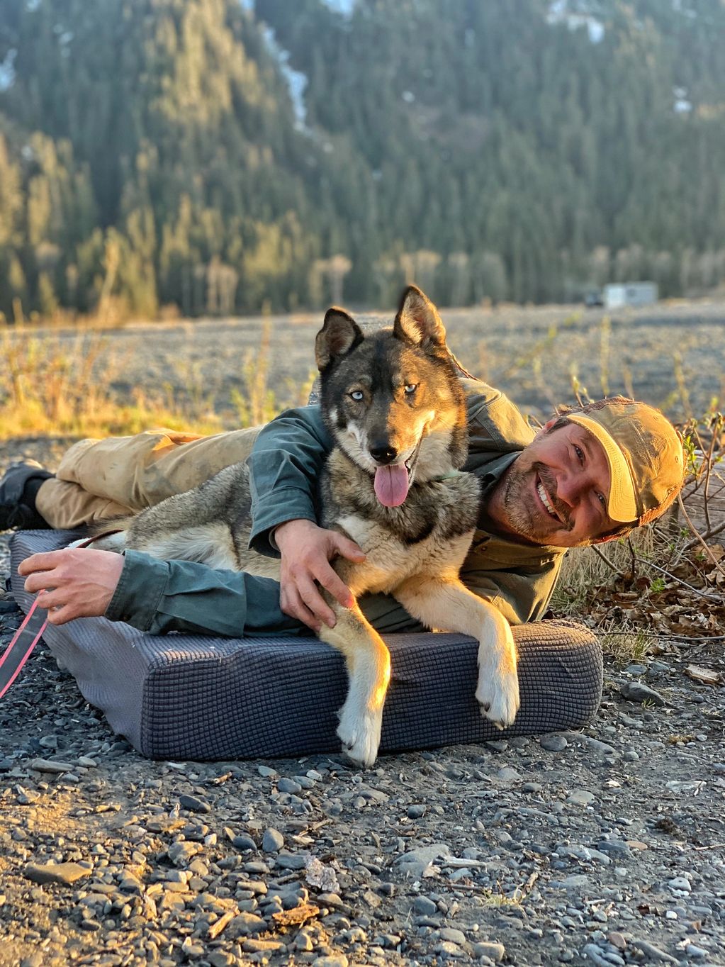 Tim and our beloved Australian Shepherd- Husky mix, Nala. 