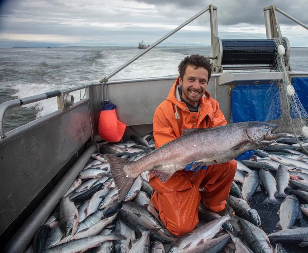 Matt showing off an amazing catch of salmon in Bristol Bay!