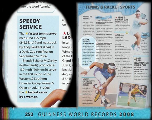 Guinness world record for Fastest Tennis Serve