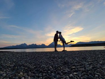 Engagement on Jackson Lake.