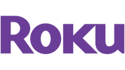 The Roku logo in bold purple letters.