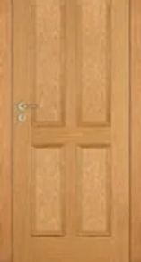 Oak interior door with four recessed panel design, combine traditional charm with modern design.