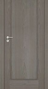 Gray interior door with classic recessed panel design, combine traditional charm with modern finish