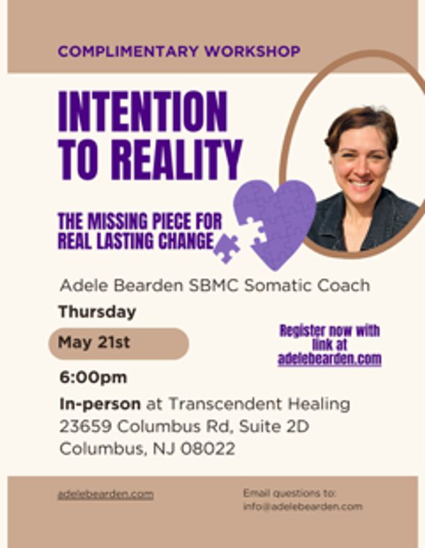 Workshop on turning intention into reality with coach Adele Bearden in Columbus, NJ.