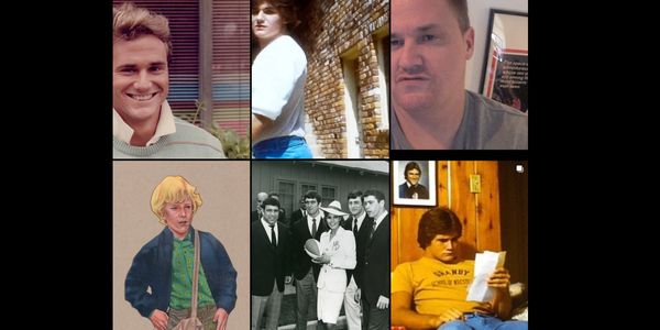 A collage of six images featuring different men from various eras and styles.