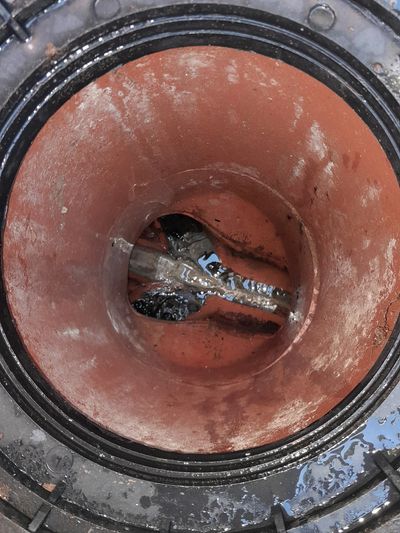 Drain clearing from the first foul manhole has been achieved by jetting downstream.