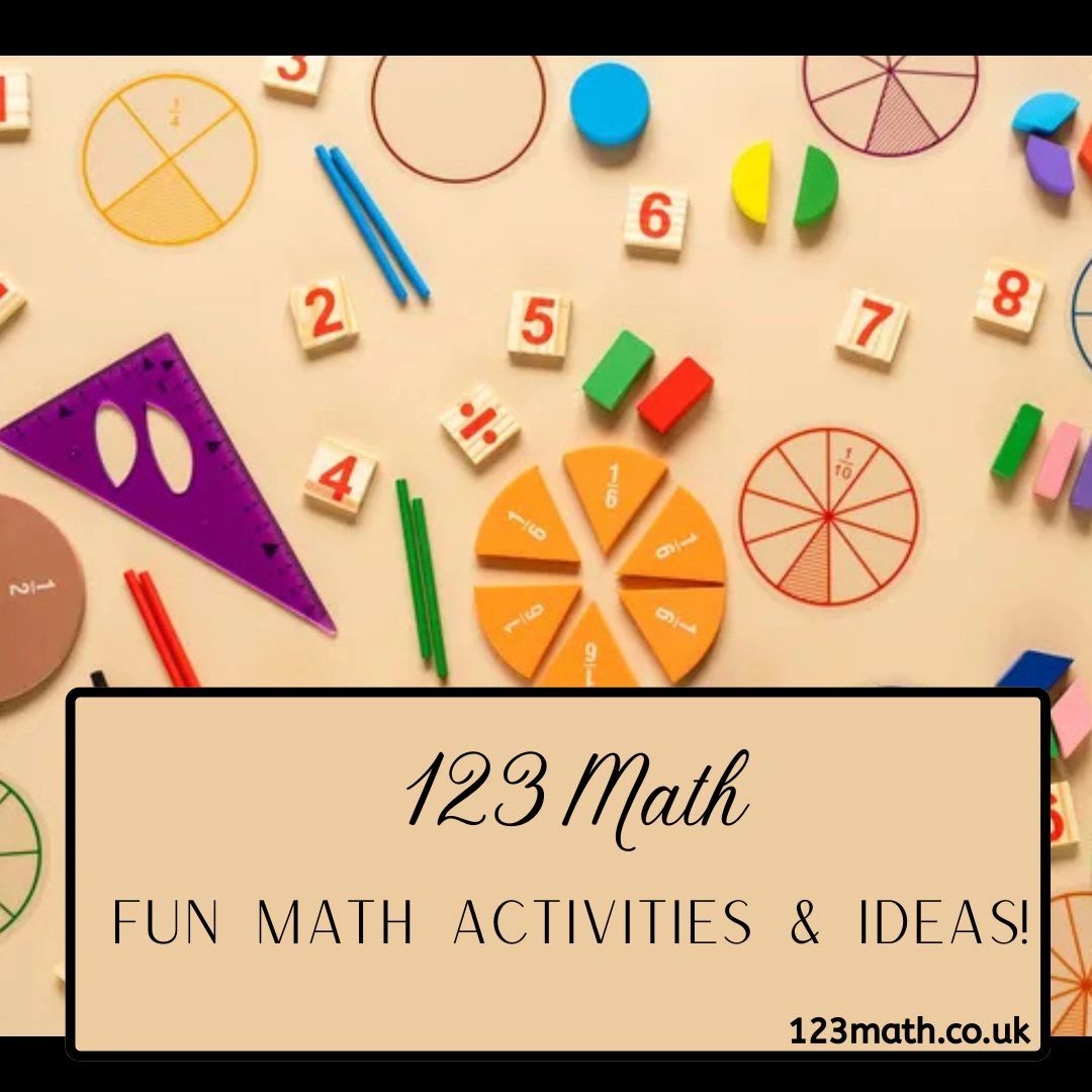 A table surface scattered with math resources such as fraction circles and  wooden numeral squares