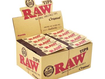 Box of RAW natural unrefined tips.