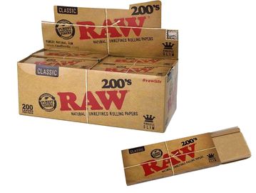 RAW Classic Natural Rolling Papers display box and pack.